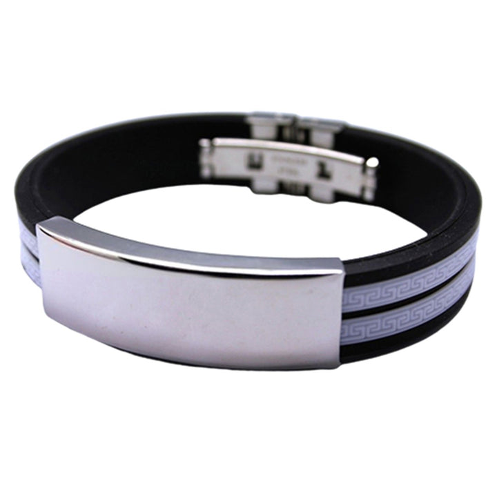 Bracelet Stylish Flexible Stainless Steel Men Bracelet Stainless Steel Silicone Bangle for Daily Life Club Party Image 8