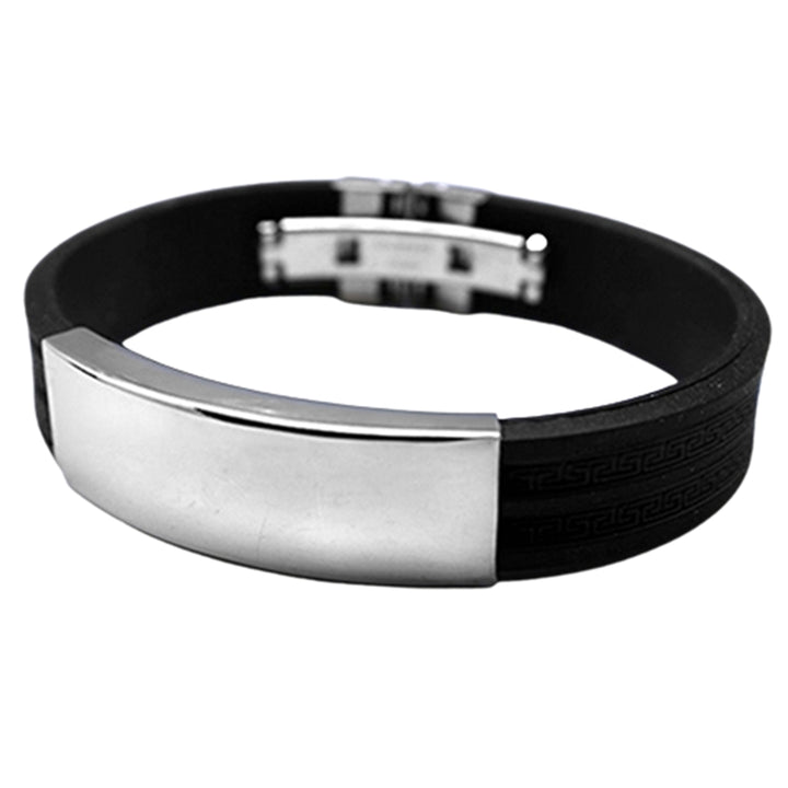 Bracelet Stylish Flexible Stainless Steel Men Bracelet Stainless Steel Silicone Bangle for Daily Life Club Party Image 9