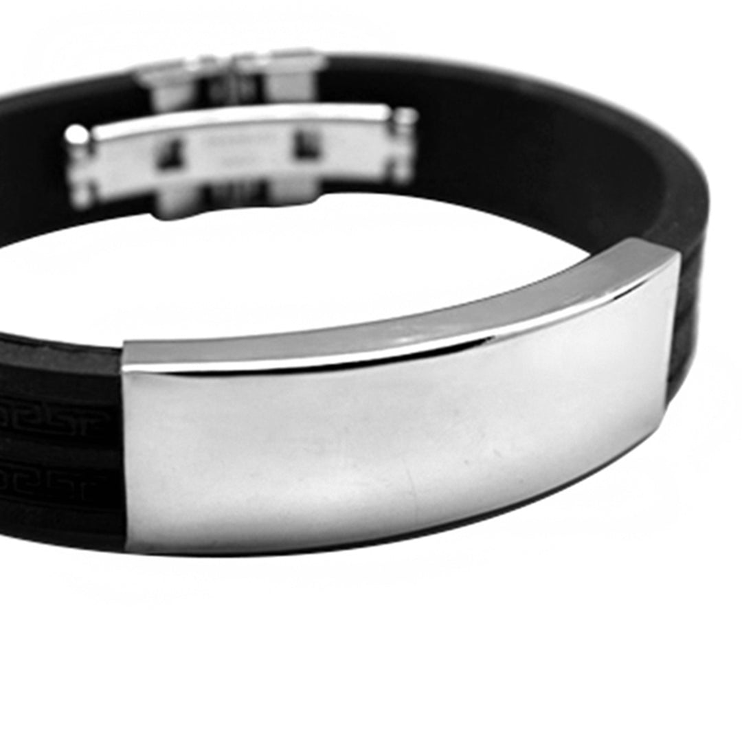 Bracelet Stylish Flexible Stainless Steel Men Bracelet Stainless Steel Silicone Bangle for Daily Life Club Party Image 12