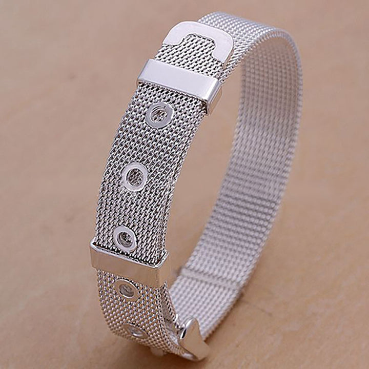 Bracelet Adjustable Fine Workmamship Silver Plated Adjustable Belt Buckle for Daily Wear Image 1