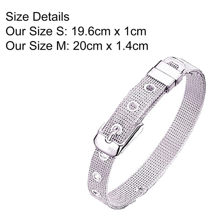 Bracelet Adjustable Fine Workmamship Silver Plated Adjustable Belt Buckle for Daily Wear Image 4