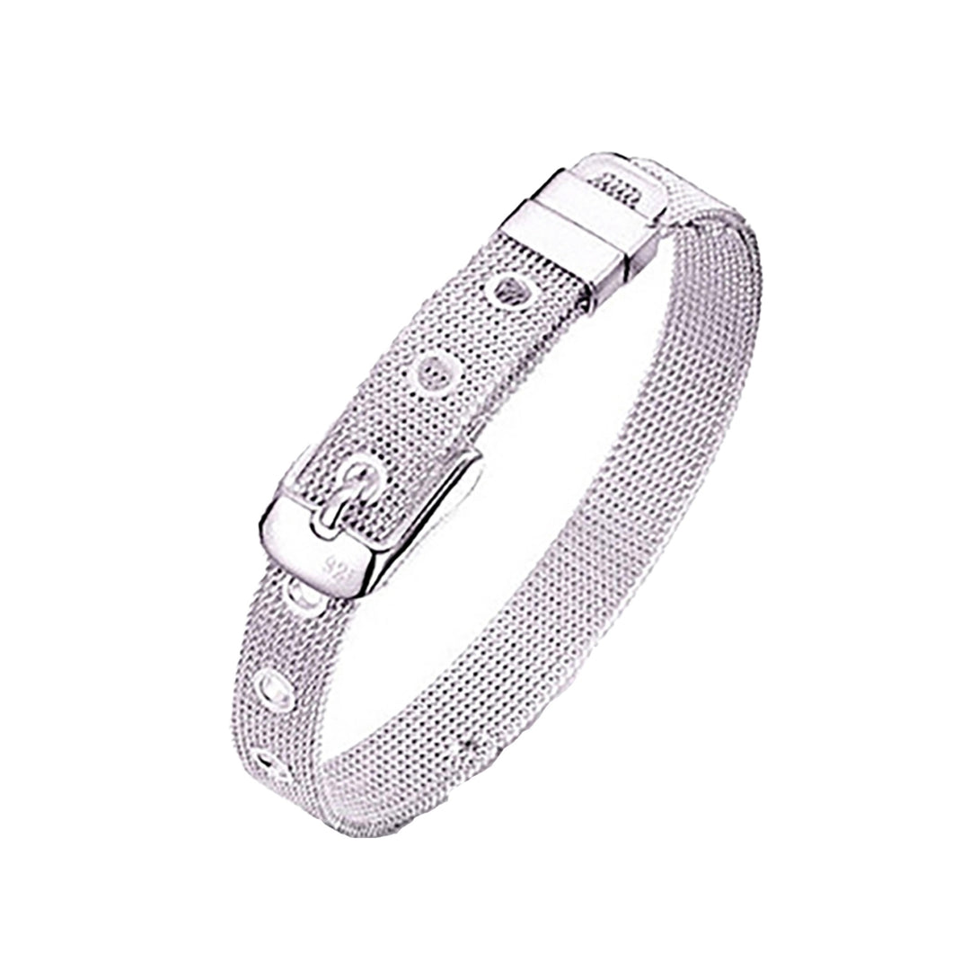 Bracelet Adjustable Fine Workmamship Silver Plated Adjustable Belt Buckle for Daily Wear Image 7