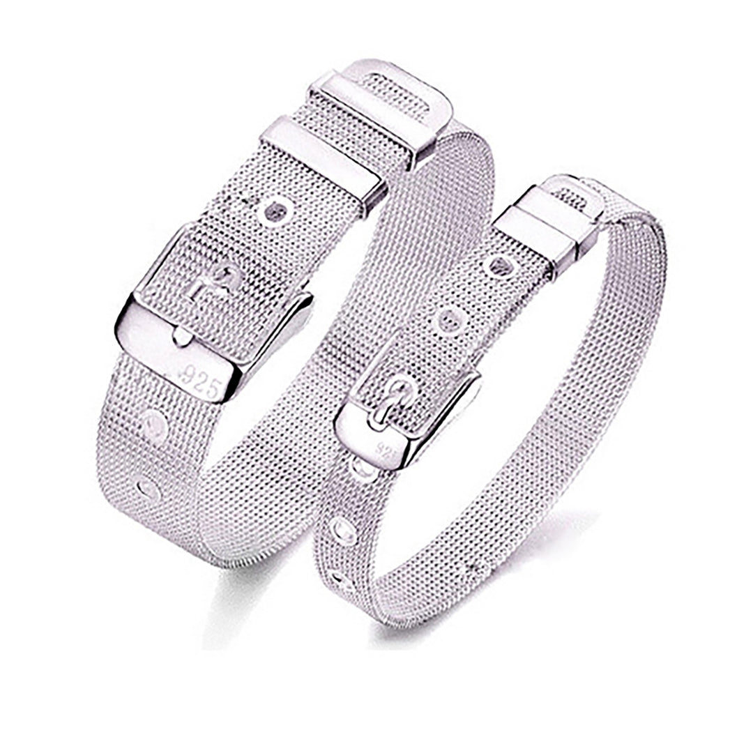 Bracelet Adjustable Fine Workmamship Silver Plated Adjustable Belt Buckle for Daily Wear Image 10