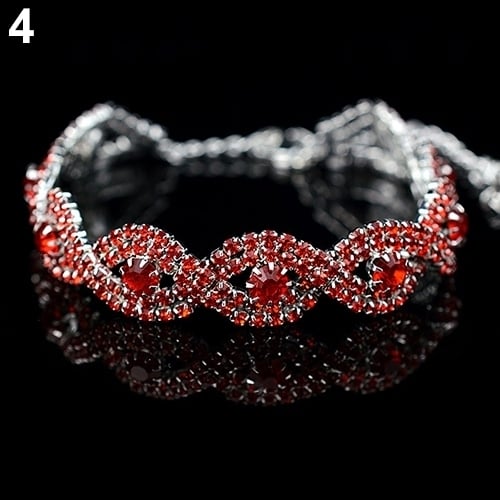 Womens Luxury Spiral Rhinestone Bangle Wedding Party Bracelet Jewelry Gift Image 4