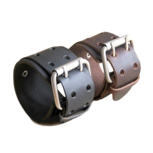 Cool Faux Leather Bracelet Men Women Punk Fashion Belt Wristband Jewelry Gift Image 2