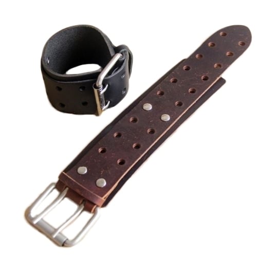 Cool Faux Leather Bracelet Men Women Punk Fashion Belt Wristband Jewelry Gift Image 4