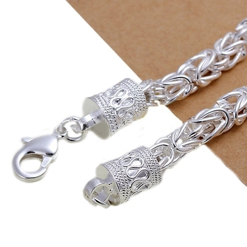 Women Fashion Simple Design Silver Plated Charm Jewelry Chain Bangle Bracelet Image 3