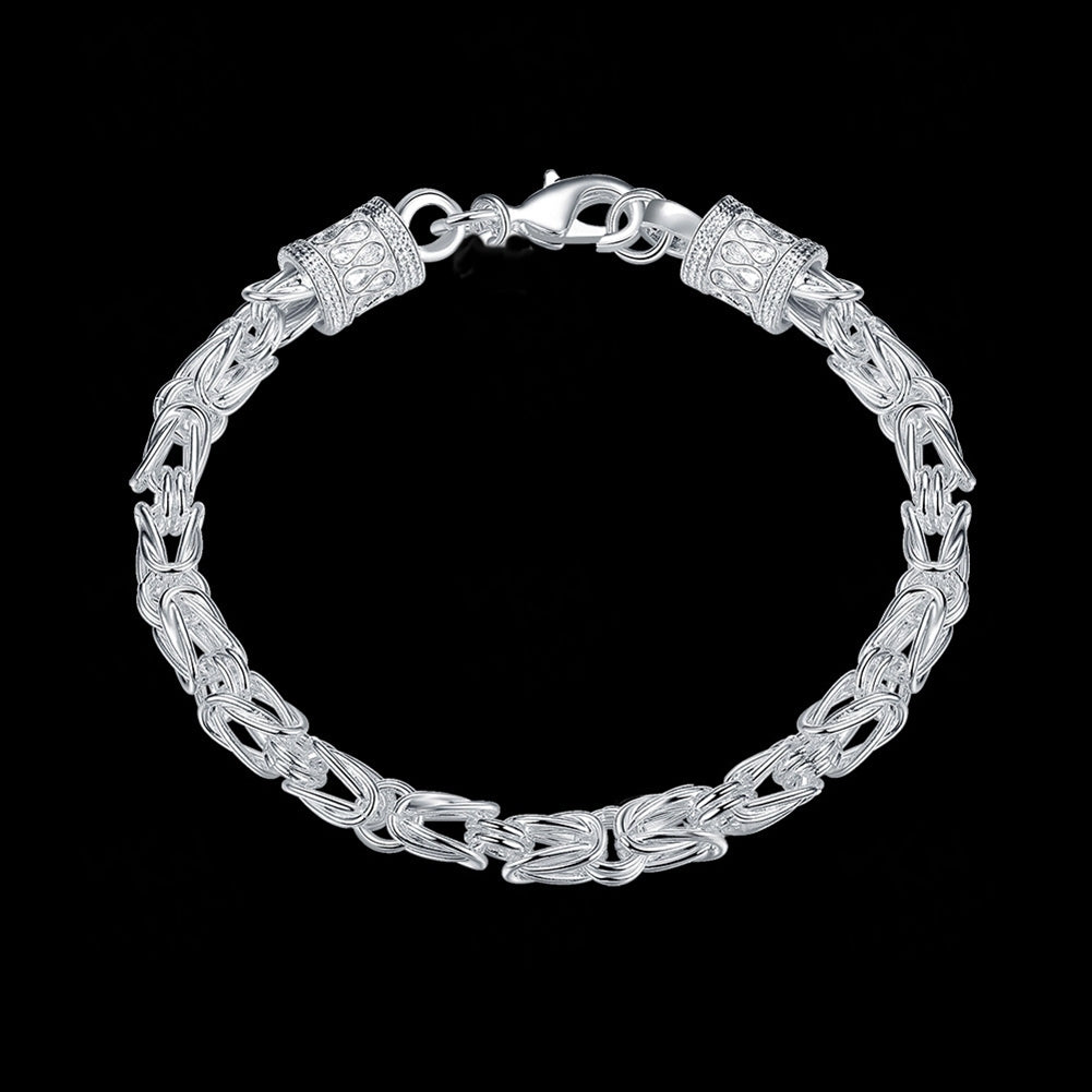 Women Fashion Simple Design Silver Plated Charm Jewelry Chain Bangle Bracelet Image 6