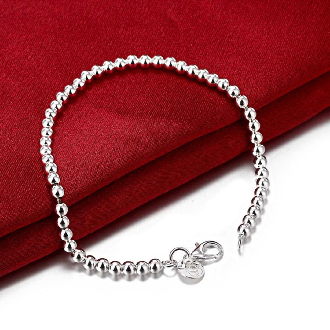 Bracelet Silver Plated Pretty Women Hand Chain with Lobster Clasp for Birthday Image 1