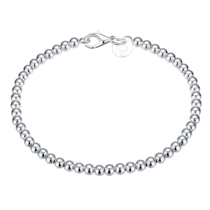 Bracelet Silver Plated Pretty Women Hand Chain with Lobster Clasp for Birthday Image 4