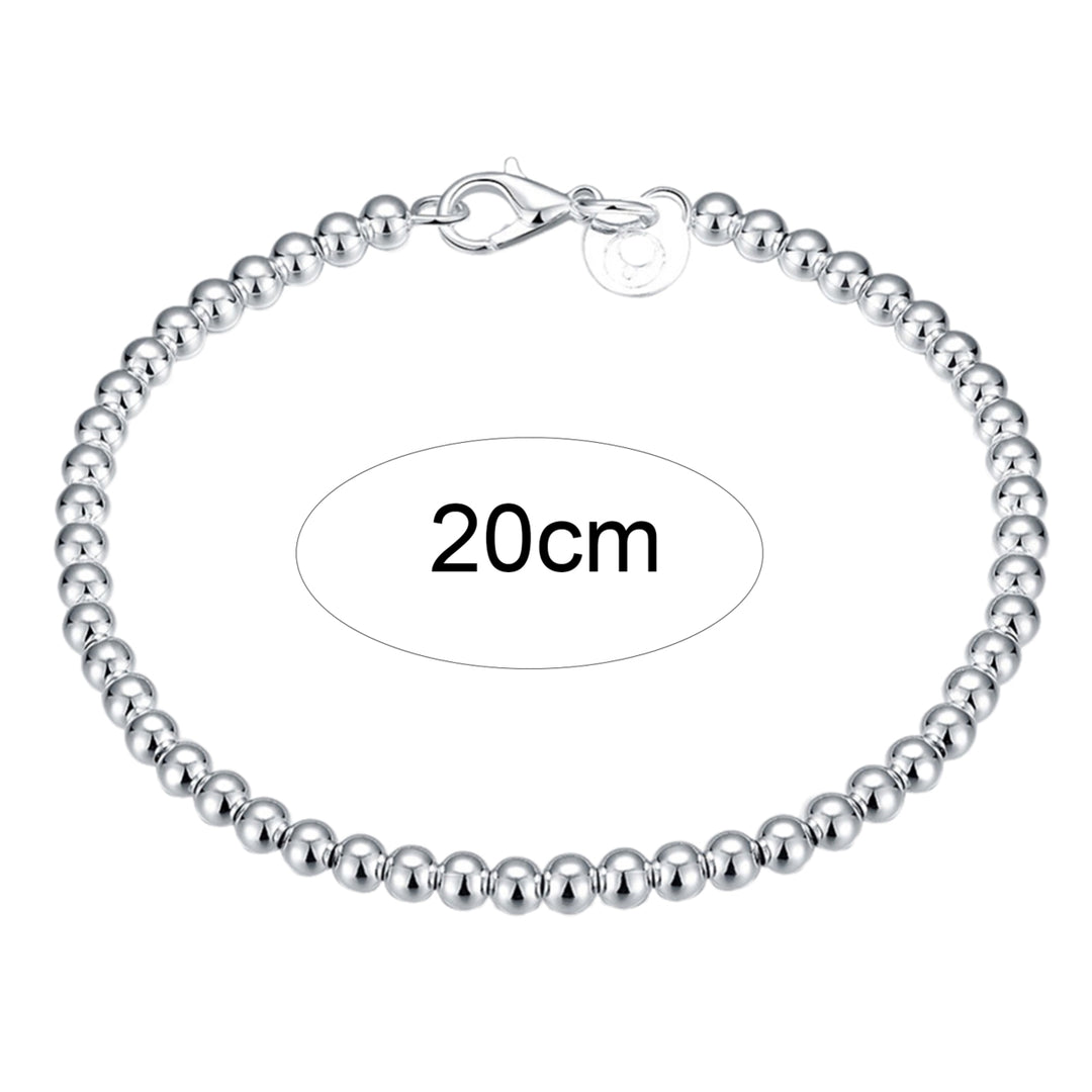 Bracelet Silver Plated Pretty Women Hand Chain with Lobster Clasp for Birthday Image 4