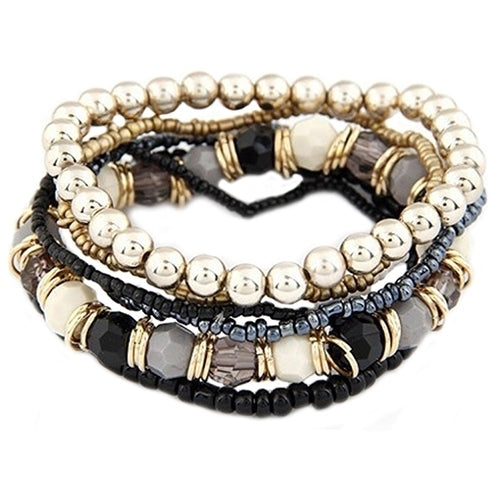 Womens Bohemia Style Multilayer Acrylic Beads Summer Beach Bracelet Bangle Image 4