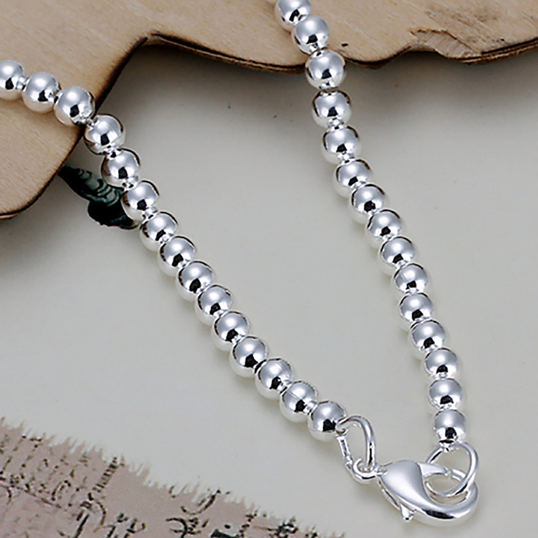 Bracelet Silver Plated Pretty Women Hand Chain with Lobster Clasp for Birthday Image 8