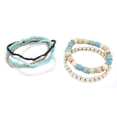 Womens Bohemia Style Multilayer Acrylic Beads Summer Beach Bracelet Bangle Image 8