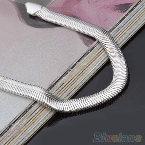 Unisex Fashion Silver Plated 6mm Snake Chain Lobster Clasp Bracelet Bangle Gift Image 4