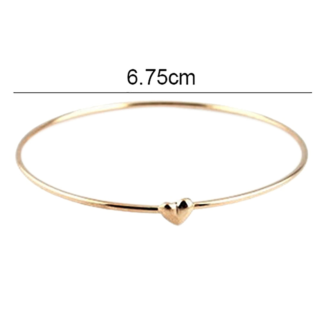 Bangle Non-fading Love Heart Pattern Electric-plated Alloy Charming Women Bracelet for Dairy Life Image 4