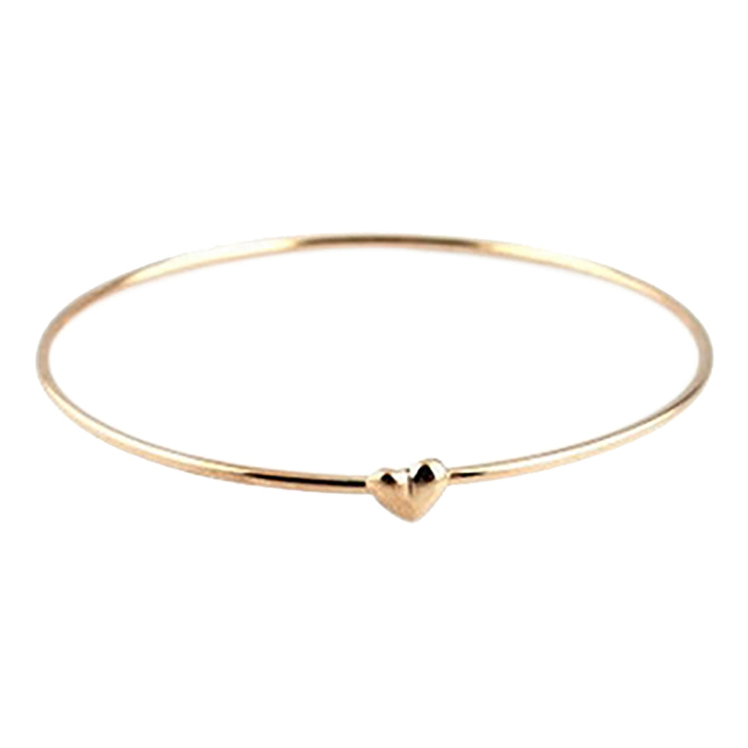 Bangle Non-fading Love Heart Pattern Electric-plated Alloy Charming Women Bracelet for Dairy Life Image 8