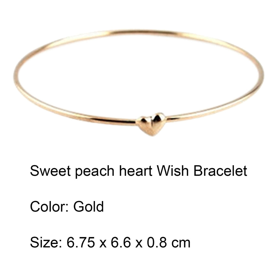 Bangle Non-fading Love Heart Pattern Electric-plated Alloy Charming Women Bracelet for Dairy Life Image 10