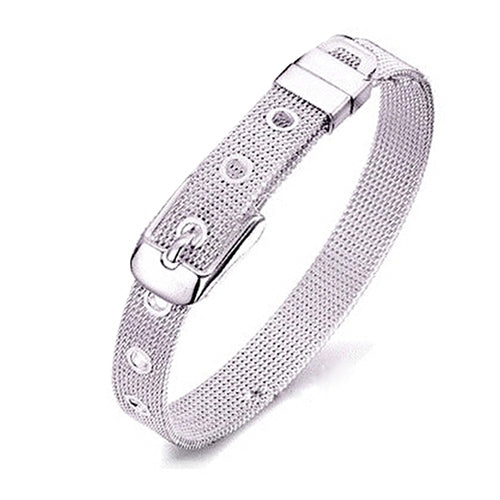 Women Fashion Adjustable Silver Plated Mesh Band Bangle Cuff Bracelet Jewelry Image 1