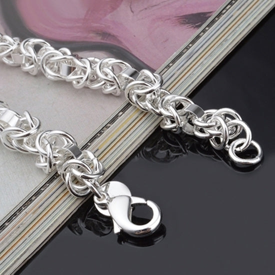 Womens Fashion 925 Sterling Silver Bracelet Bangle Chain Banquet Jewelry Gift Image 3