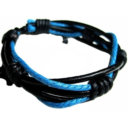 Mens Womens Braided Tribal Multilayer Bangle Faux Leather Cuff Bracelet Gift Image 6