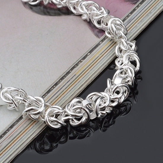 Womens Fashion 925 Sterling Silver Bracelet Bangle Chain Banquet Jewelry Gift Image 4