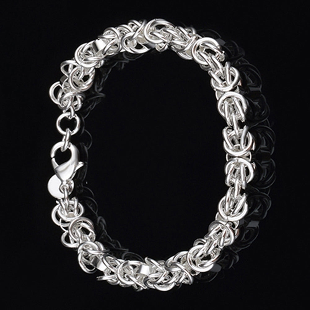 Womens Fashion 925 Sterling Silver Bracelet Bangle Chain Banquet Jewelry Gift Image 4