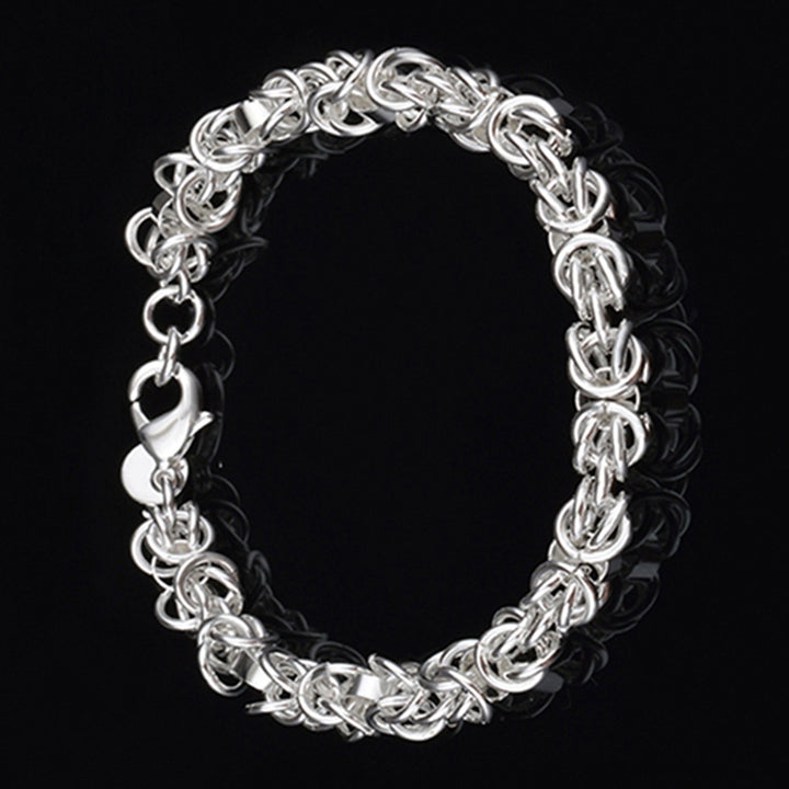 Womens Fashion 925 Sterling Silver Bracelet Bangle Chain Banquet Jewelry Gift Image 4