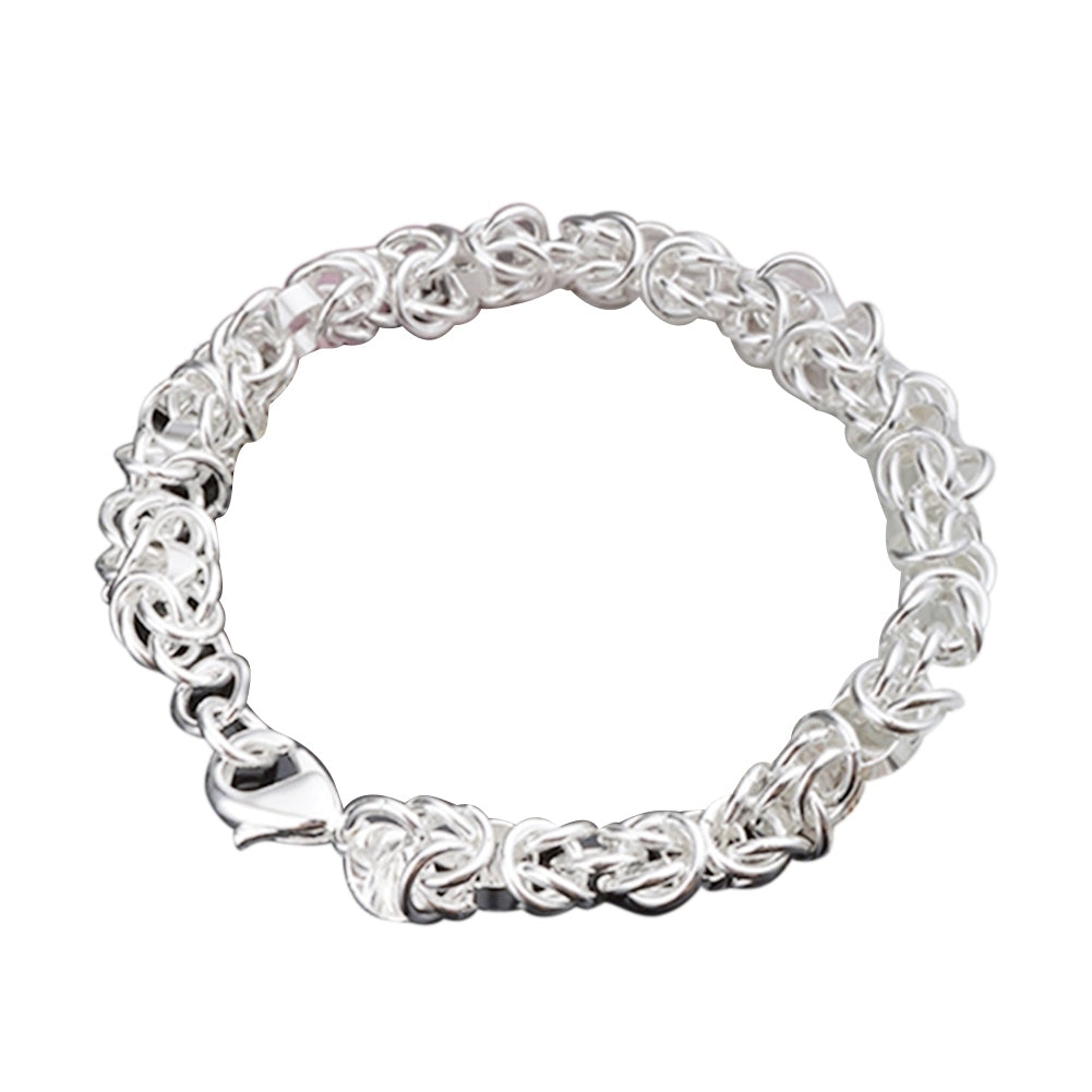 Womens Fashion 925 Sterling Silver Bracelet Bangle Chain Banquet Jewelry Gift Image 7