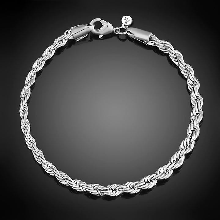 Womens 925 Sterling Silver Twist Bangle Cuff Charm Bracelet Clasp Party Jewelry Image 1