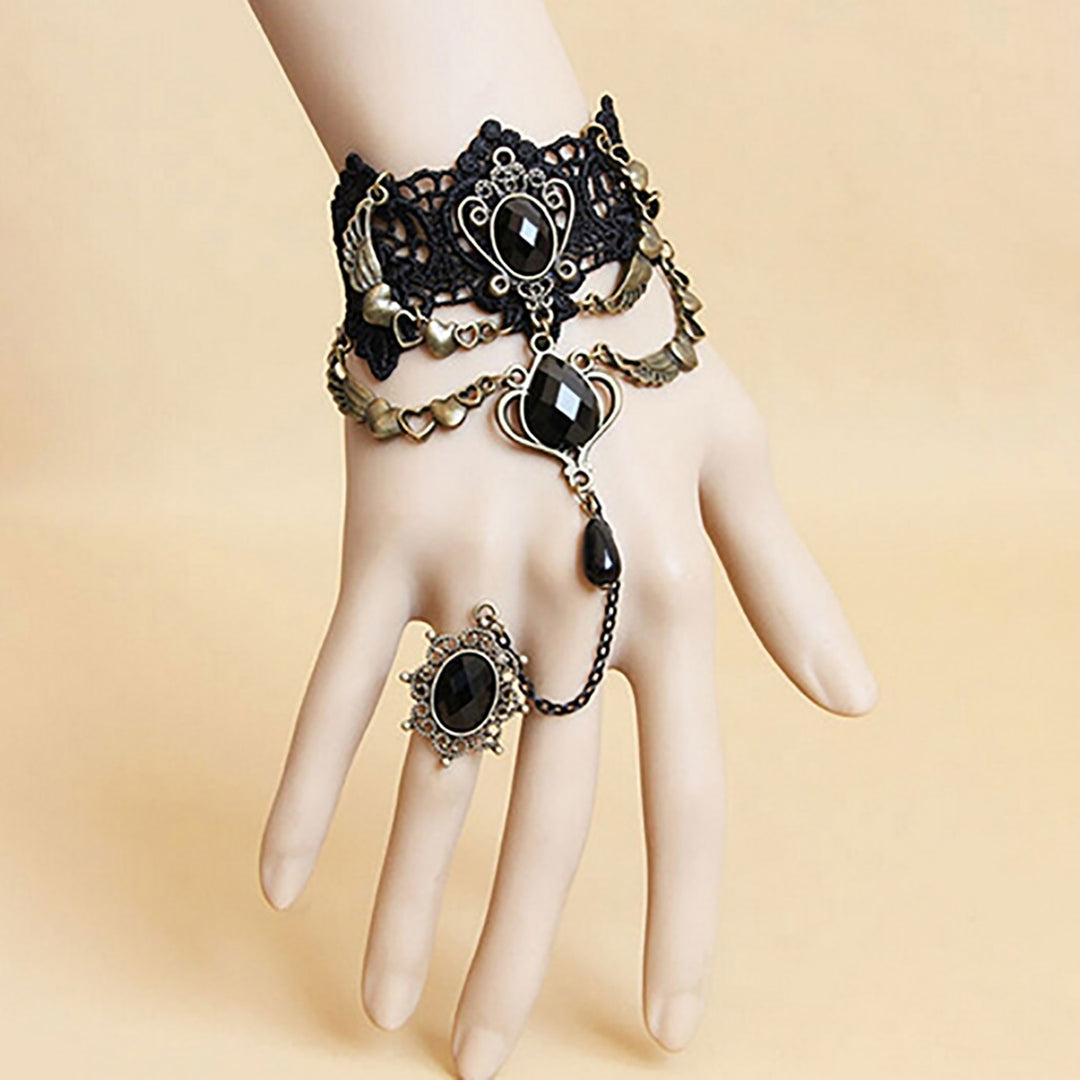 Hand Chain Practical All-match Alloy Women Ring Bracelet for Daily Life Image 1