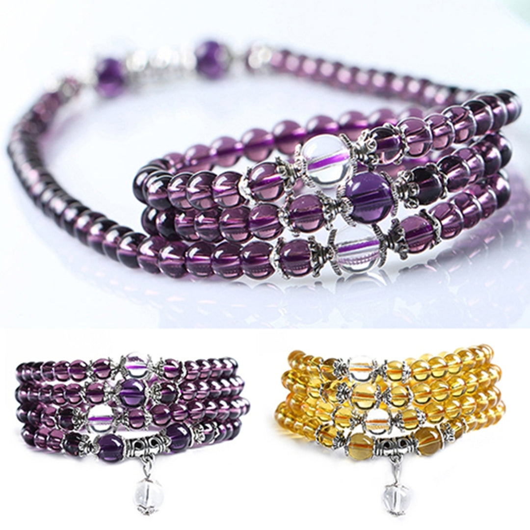 Women Bracelet Stylish Clear Beads Faux Crystal Women Chain Bracelet for Daily Life Image 4