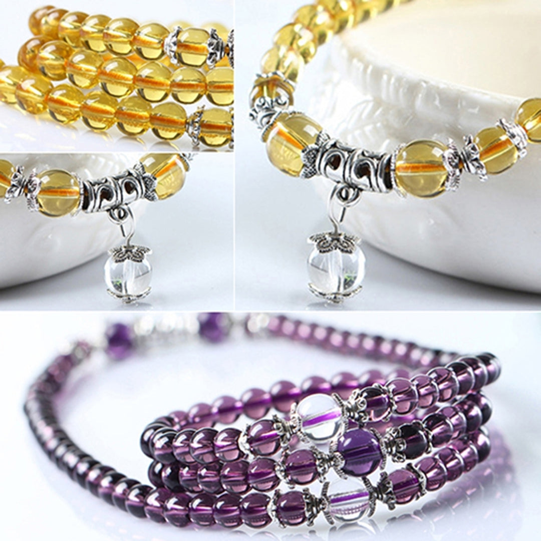 Women Bracelet Stylish Clear Beads Faux Crystal Women Chain Bracelet for Daily Life Image 4