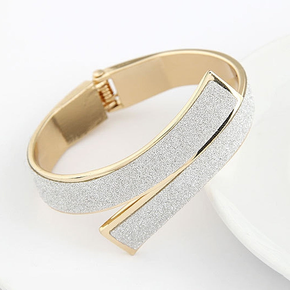 Fashion Womens Simple Elegant Glitter Open Cuff Bracelet Bangle Jewelry Gift Image 2