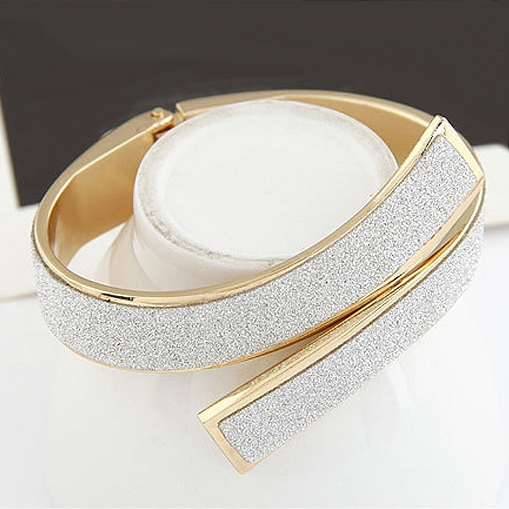 Fashion Womens Simple Elegant Glitter Open Cuff Bracelet Bangle Jewelry Gift Image 3