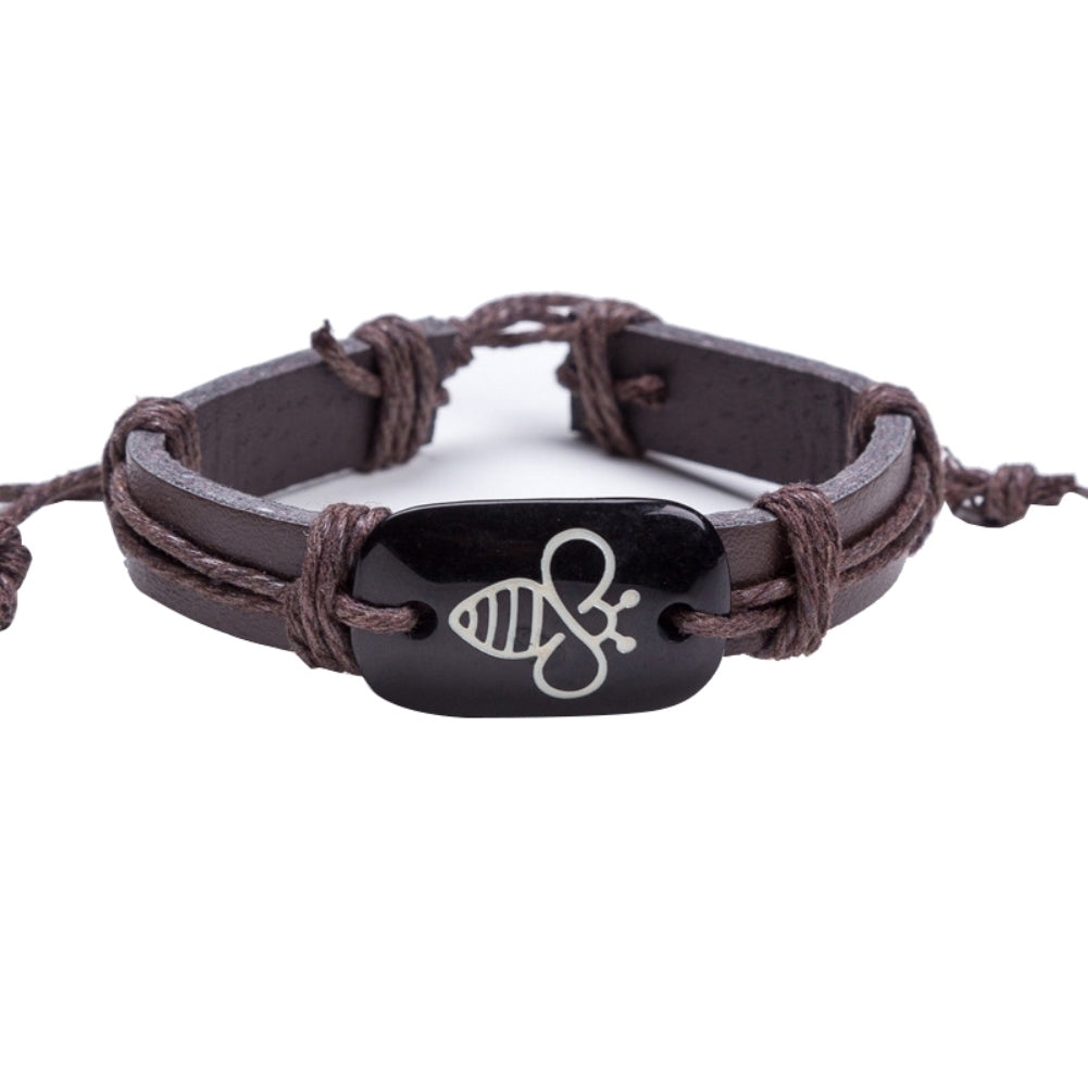 Lovely Bee Fashion Faux Leather Rope Bracelet Men Women Jewelry Birthday Gift Image 10