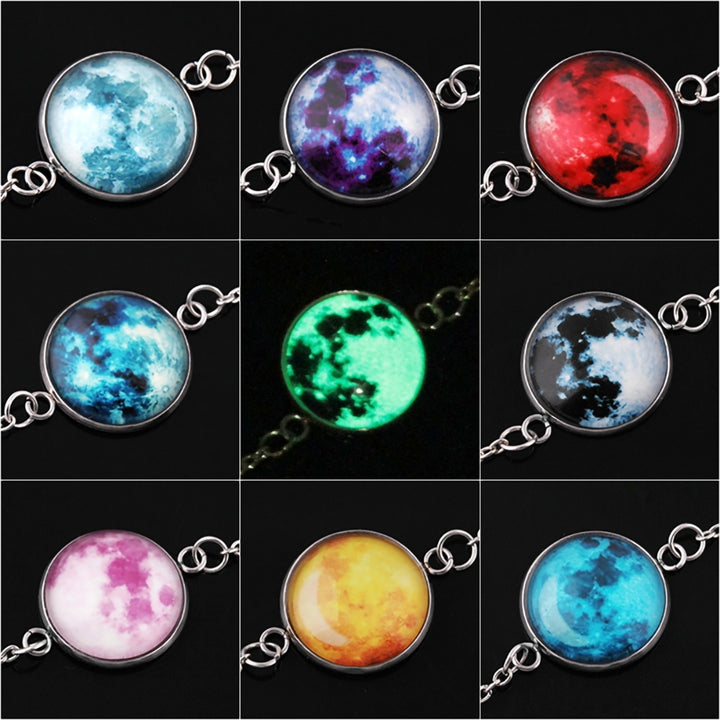 Fashion Bracelet Glowing Moon Fantasy Universe Glass Cabochon Women Glow in The Dark Bangle Jewelry for Party Image 1