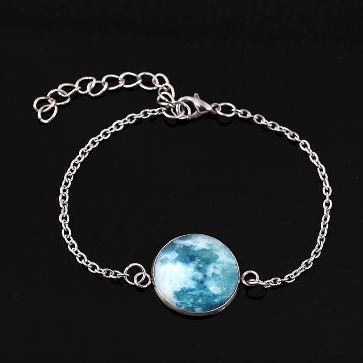 Fashion Bracelet Glowing Moon Fantasy Universe Glass Cabochon Women Glow in The Dark Bangle Jewelry for Party Image 9