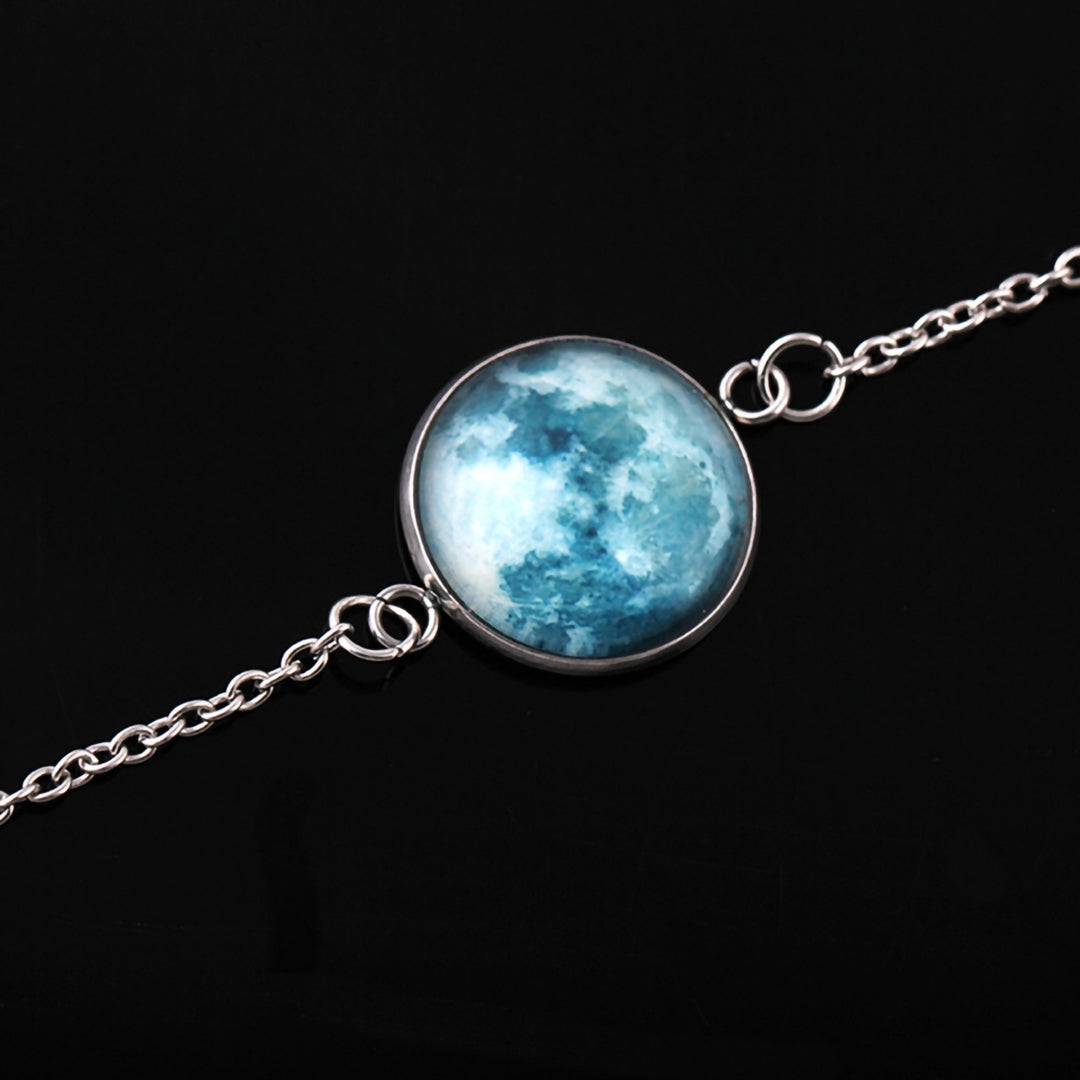 Fashion Bracelet Glowing Moon Fantasy Universe Glass Cabochon Women Glow in The Dark Bangle Jewelry for Party Image 11