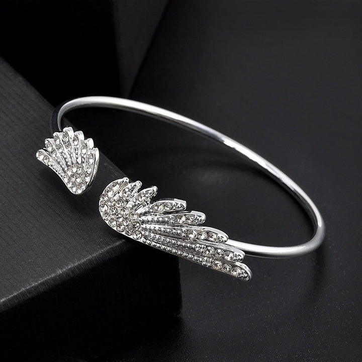 Fashion Jewelry Rhinestones Angel Wing Female Cuff Thin Bracelet Open Bangle Image 1