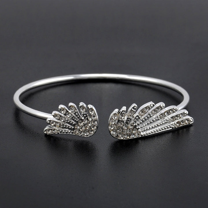 Fashion Jewelry Rhinestones Angel Wing Female Cuff Thin Bracelet Open Bangle Image 2