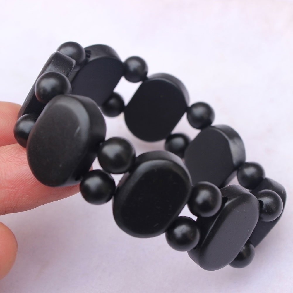 Natural Bian Stone Bracelet Carved Oval Jewelry Women Men Bianshi Bangle Gift Image 2