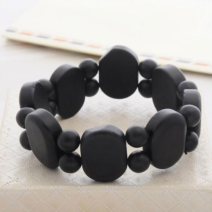 Natural Bian Stone Bracelet Carved Oval Jewelry Women Men Bianshi Bangle Gift Image 4