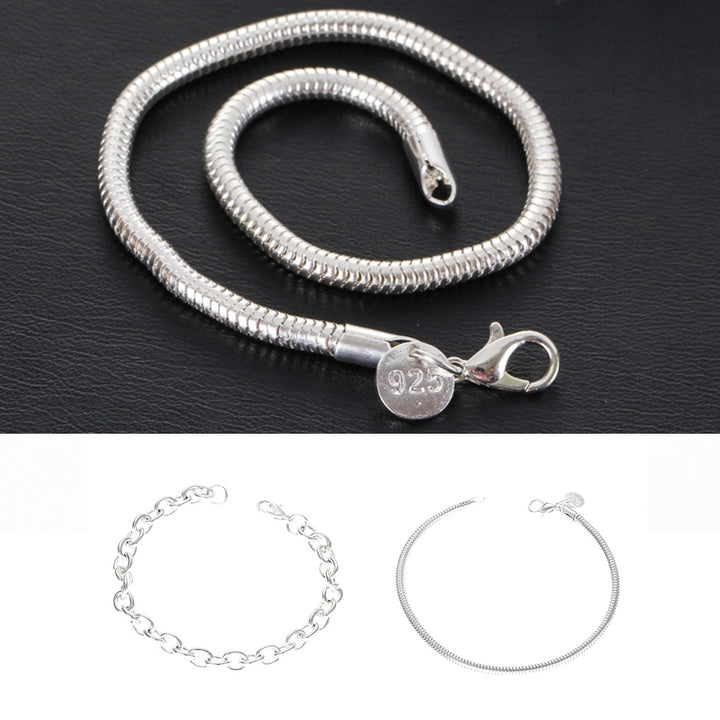 Concise Silver Plated Thick Unisex Bracelet Decor Couple Wrist Chain Charm Gift Image 1