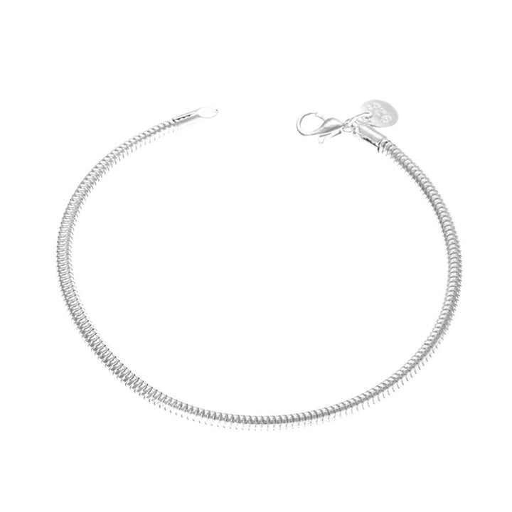 Concise Silver Plated Thick Unisex Bracelet Decor Couple Wrist Chain Charm Gift Image 4