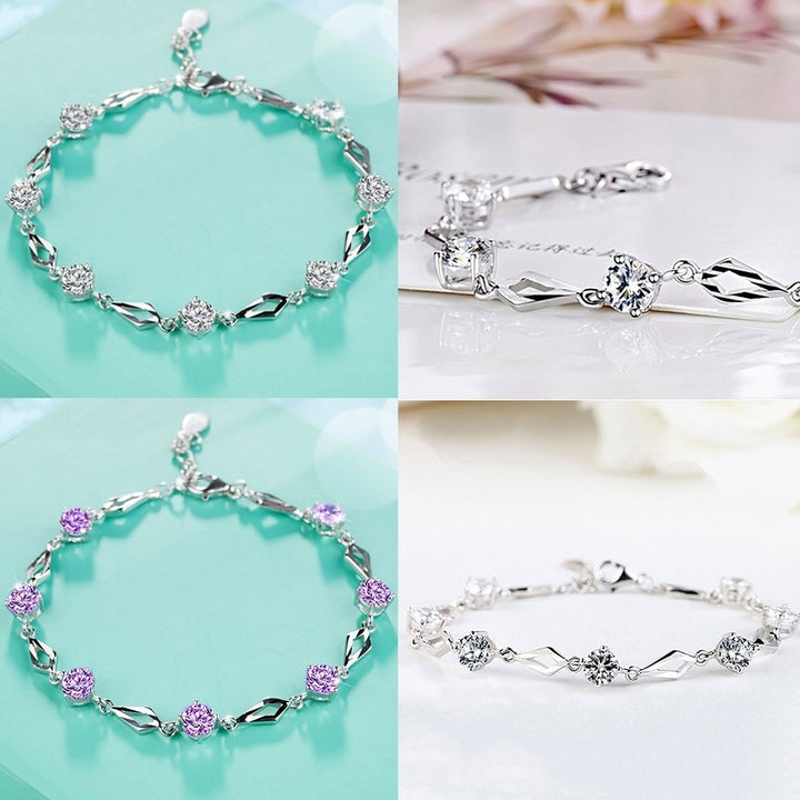 Women Fashion Shiny Rhinestone Bracelet Bangle Statement Jewelry Party Gift Image 1