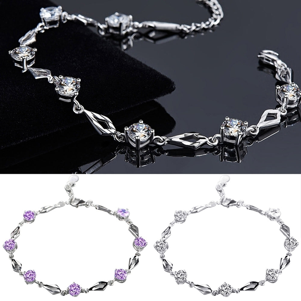 Women Fashion Shiny Rhinestone Bracelet Bangle Statement Jewelry Party Gift Image 2