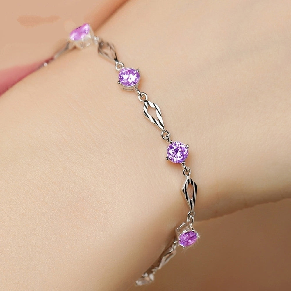 Women Fashion Shiny Rhinestone Bracelet Bangle Statement Jewelry Party Gift Image 6