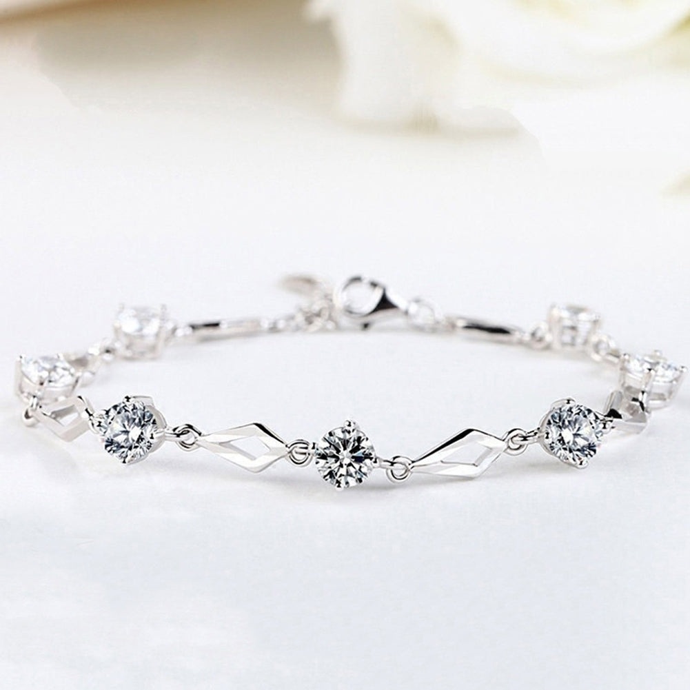 Women Fashion Shiny Rhinestone Bracelet Bangle Statement Jewelry Party Gift Image 9