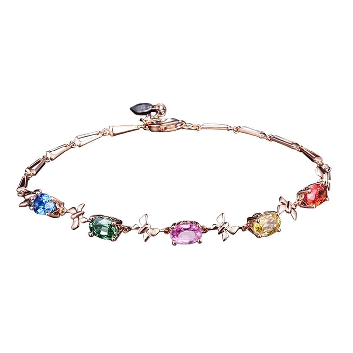 Elegant Multicolor Oval Rhinestone Butterfly Women Bracelet Party Jewelry Gift Image 9